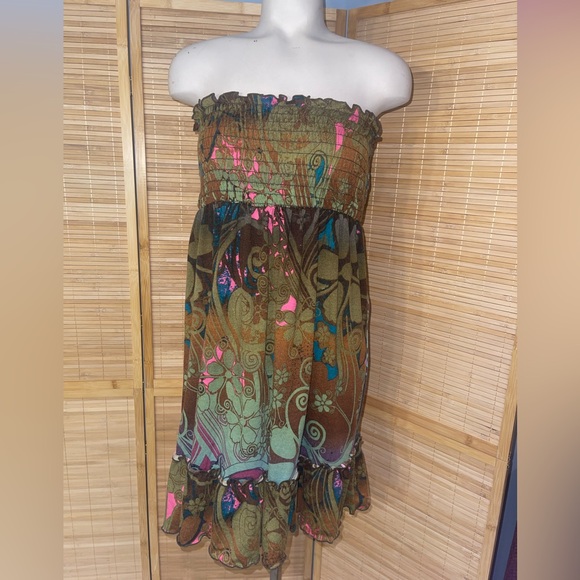 Charlotte Russe Dresses & Skirts - Y2K Charlotte Russe strapless beach dress boho hippie chic woman’s medium